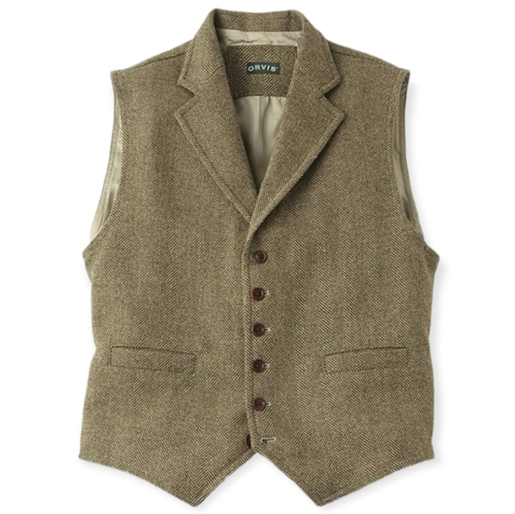 Orvis Other - NWT Orvis Wool Tweed front Button Vest Herringbone